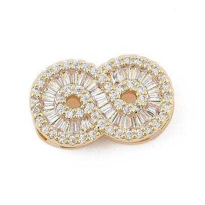 Brass Micro Pave Clear Cubic Zirconia Slide Charms