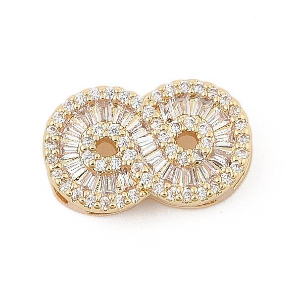 Brass Micro Pave Clear Cubic Zirconia Slide Charms