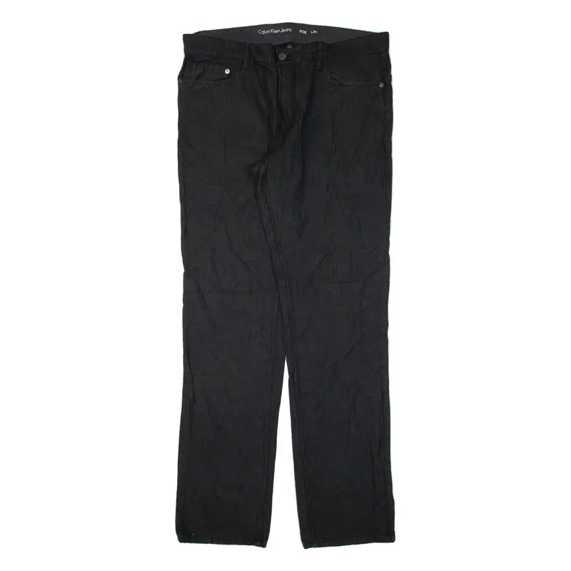 CALVIN KLEIN JEANS Mens Jeans Black Regular Straight W36 L34