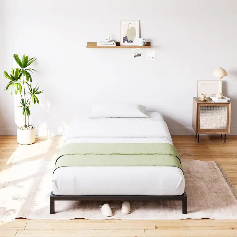 Garvee 8 Inch Twin Bed Frame No Box Spring Needed, Heavy Duty Metal Platform Bed Frame Twin Size for Bedroom Easy Assembly, N...