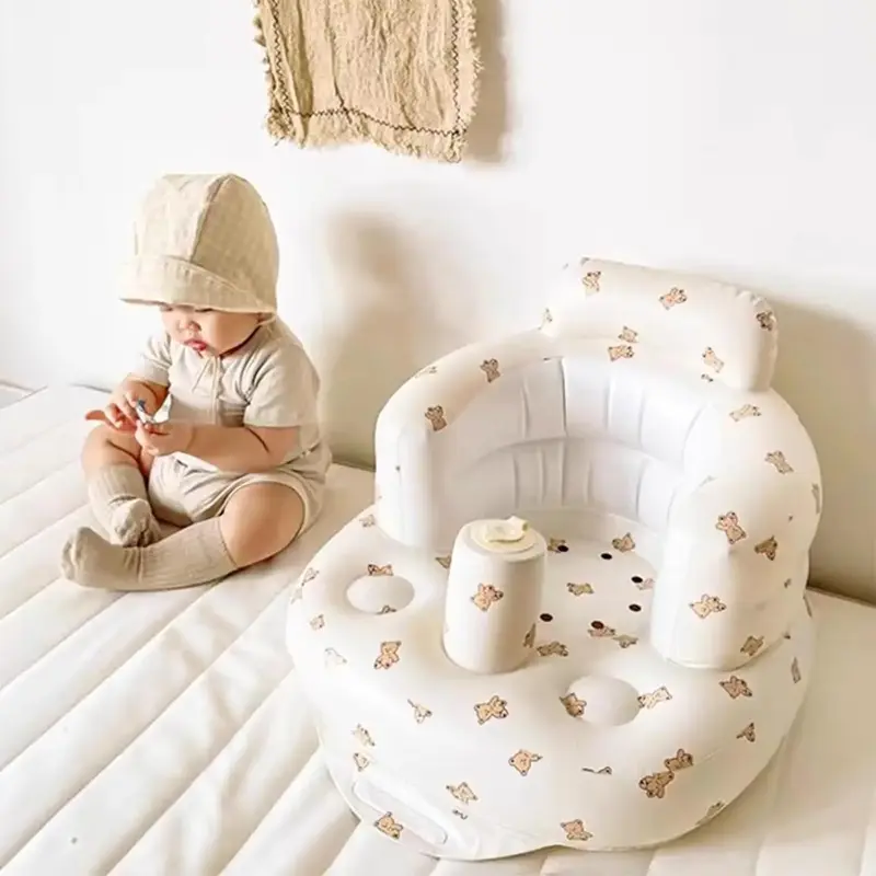 Inflatable Baby Seat - Infant Safety Support, Blow Up Baby Floor Seat with Built in Air Pump- Perfect for Travel, Beach, Camp...