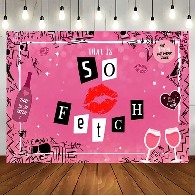 Aperturee Hot Pink That Is So Fetch Birthday Backdrop
