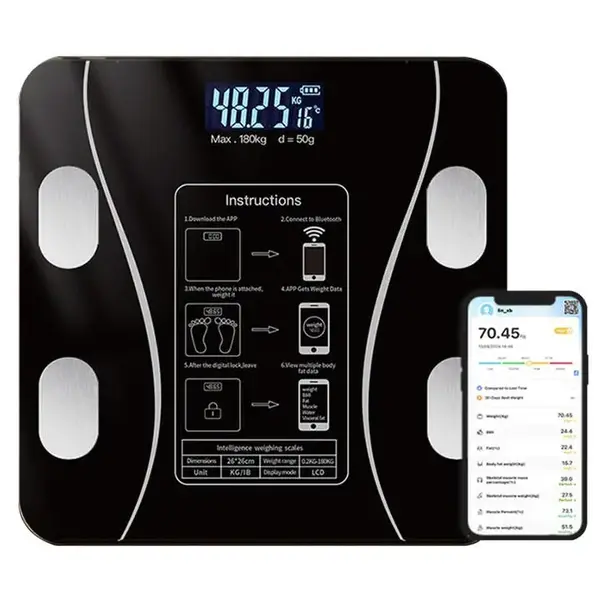 Smart Scale for Body Weight, Digital Bathroom Scale BMI Weighing Bluetooth Body Fat Scale, Body Composition Monitor Health An...