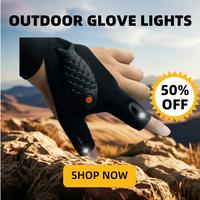 【Today's special 】Adjustable LED Flashlight Gloves for Night Work and Camping - Elastic Fabric, Comfortable Fit, Unique F...