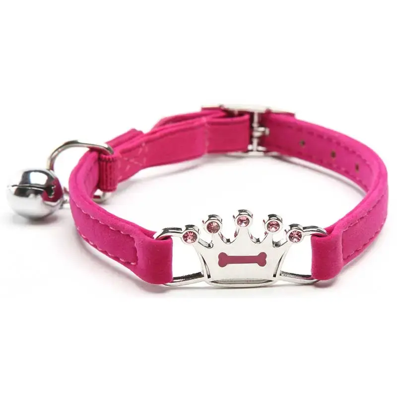 Crown Design Pet Collar, Glitter Rhinestone Decor Pet Collar, Pet Accessories for Small Dogs & Cats
