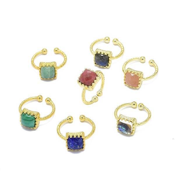 Adjustable Natural Gemstone Finger Rings