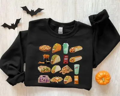 Taco Bell Unisex Sweatshirt, Taco Bell Lover Crewneck Gift, Fun Food Pullover Gift - Diverse Style Selection - All Sizes Offe...
