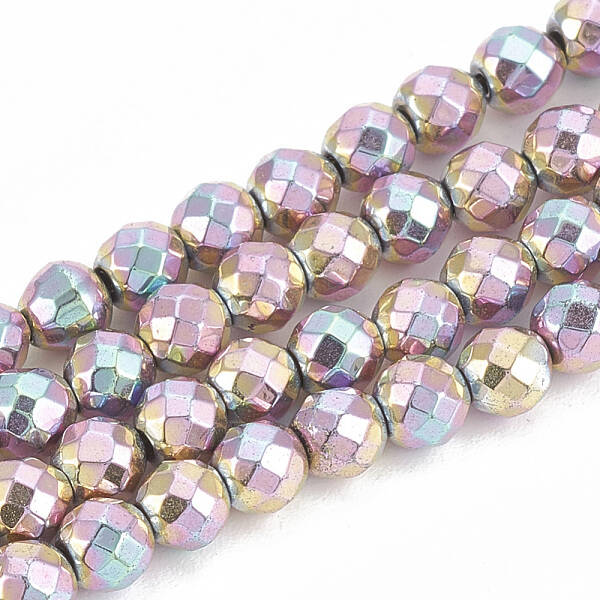 Electroplate Non-magnetic Synthetic Hematite Beads Strands