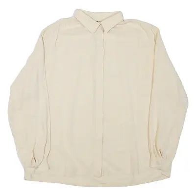Womens Shirt Beige Collared Long Sleeve L