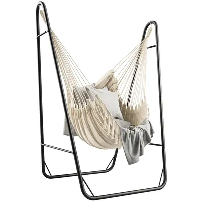 YITAHOME Hammock with Stand, Max. load 150 kg, Hammock Stand with Hanging Swing, 132x90x160 cm, Sturdy Steel Frame, Swing Cha...