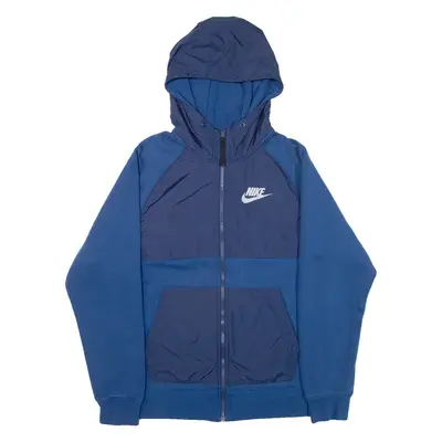NIKE Mens Jacket Blue Hooded S
