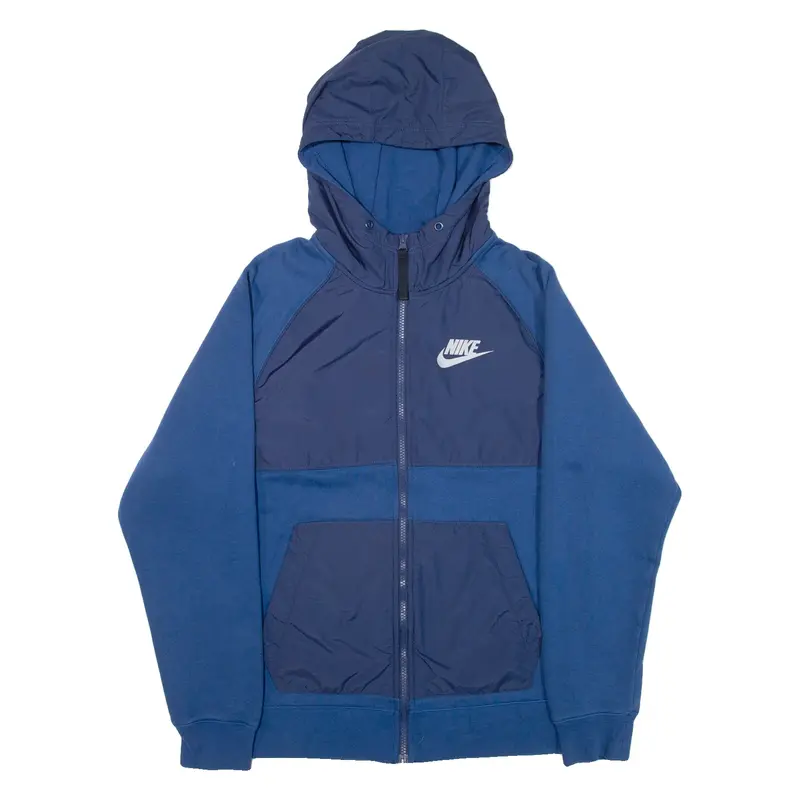 NIKE Mens Jacket Blue Hooded S