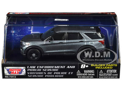 2022 Ford Police Interceptor Utility Gray Metallic Unmarked Custom Builder's Kit Law Enforcement and Public Service Serie...
