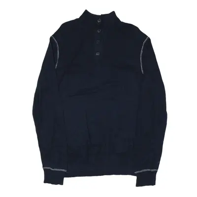 NAUTICA JEANS CO Jumper Blue Tight Knit High Neck Mens M