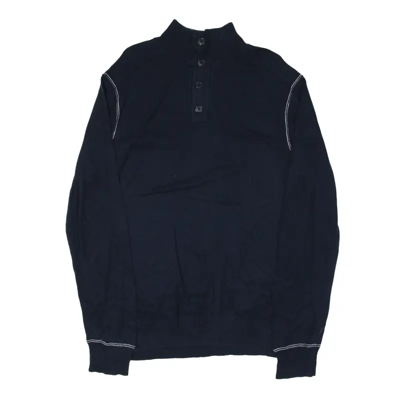 NAUTICA JEANS CO Jumper Blue Tight Knit High Neck Mens M