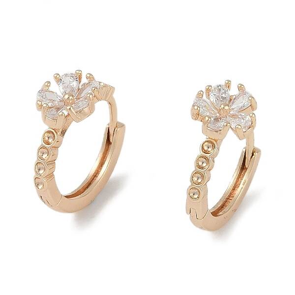Flower Glass Hoop Earrings