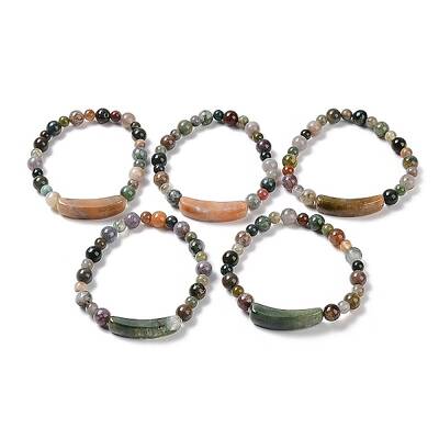 Natural Indian Agate Stretch Bracelets