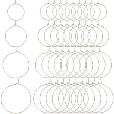 160Pcs 4 Style Brass Wine Glass Charm Rings