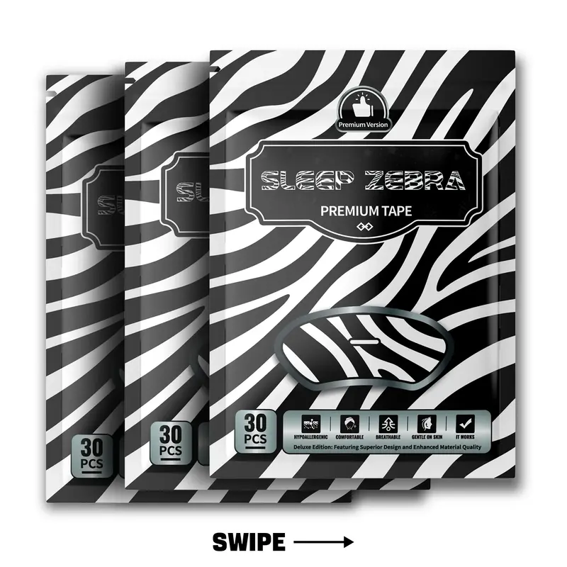 SLEEP ZEBRA Mouth Tape (90 Pack), Mouth Tape for Sleeping, Hypoallergenic, Latex Free & Gentle On Skin, Pain Free Removal, Sk...