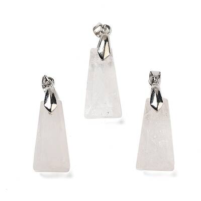 Natural Quartz Crystal Faceted Pendants