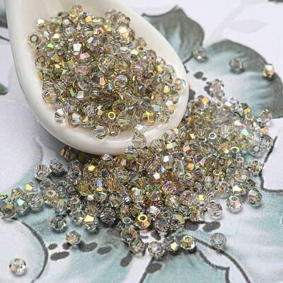 Full Rainbow Plated Transparent Electroplate Glass Beads