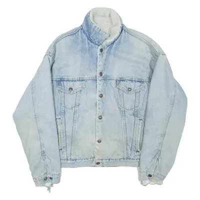 LEVI'S Mens Sherpa Lined Denim Jacket Blue XL