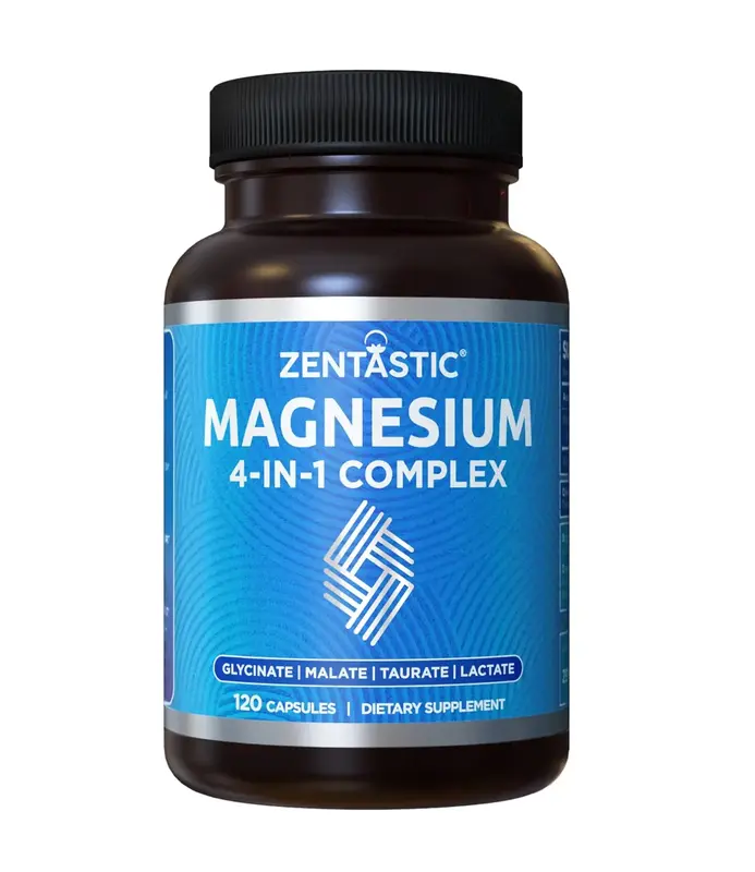 【Zentastic】Nutrition 4-in-1 Magnesium Complex - Chelated Magnesium Glycinate, Malate, Taurate & Lactate - High Absorption...