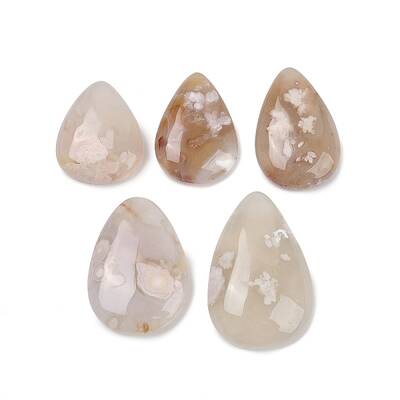Natural Cherry Blossom Agate Cabochons
