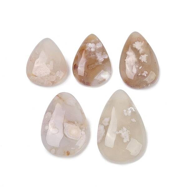 Natural Cherry Blossom Agate Cabochons