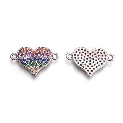 Brass Micro Pave Cubic Zirconia Links