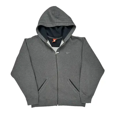 Nike Hoodie - Large Grey Cotton Blend