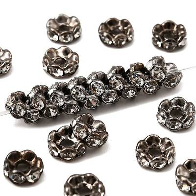 Brass Rhinestone Spacer Beads