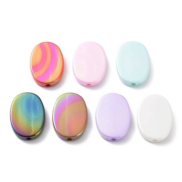 UV Plating Rainbow Iridescent Acrylic Beads