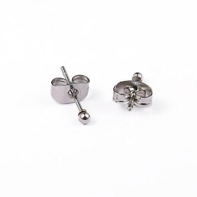 Tarnish Resistant 304 Stainless Steel Ball Stud Earrings