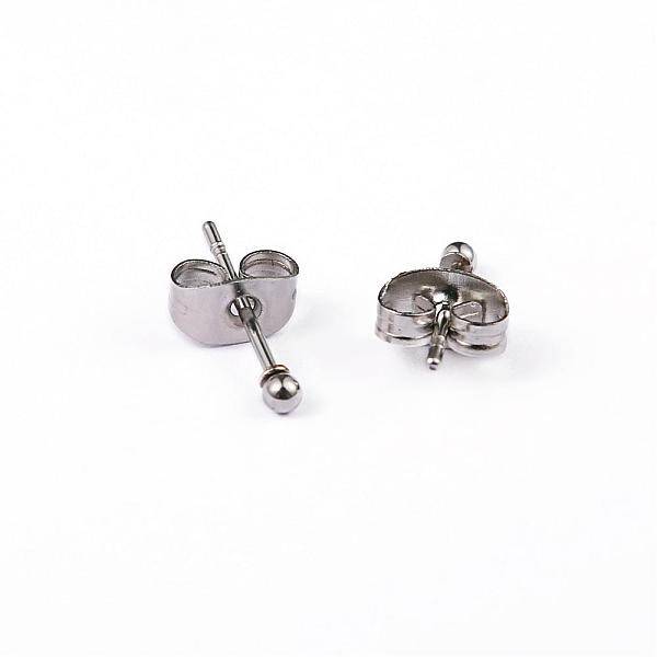 Tarnish Resistant 304 Stainless Steel Ball Stud Earrings