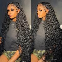 Bling Hair Human Hair Wig Deep Wave 13x4 13x6 Transparent HD Lace Frontal Wig for Women Pre Plucked Brazilian 4x4 Lace Closur...