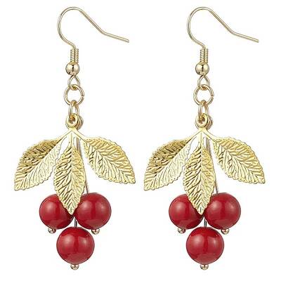 Natural Dyed Mashan Jade Dangle Earrings
