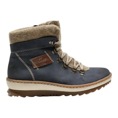 RIEKER Lace-Up Boots Blue Leather Womens UK 5