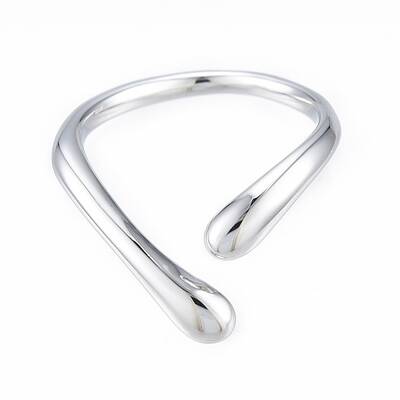 Brass Teardrop Open Cuff Ring for Women