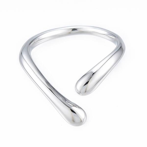 Brass Teardrop Open Cuff Ring for Women