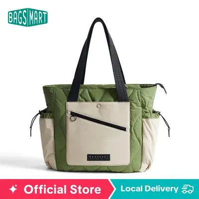 BAGSMART Travel Tote Handbag for Women, Quilted and Lightweight Shoulder Bag for Work, Gym, and Travel FallFreshness