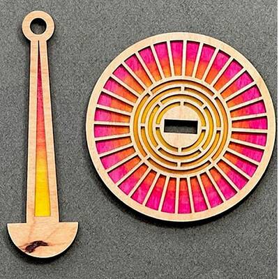 Round Portable Wooden Wrist Yarn Holder