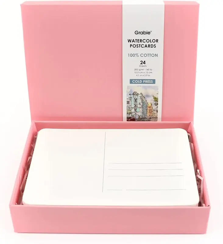 Grabie Premium Watercolor 140lb Art Painting Postcards Set Of 24