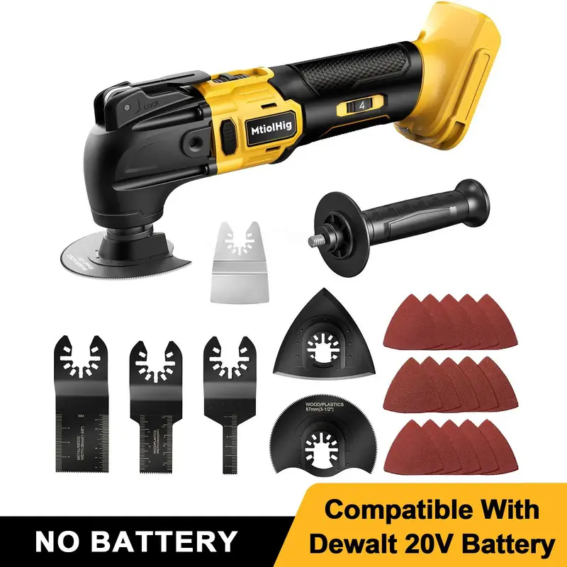 Cordless Oscillating Tool for Dewalt 20V Battery (NO Battery!!!),Portable Brushless-Motor Tool, 6 Variable Speed Multi-Tool f...