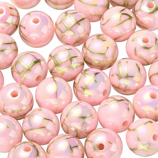UV Plating Rainbow Iridescent Acrylic Beads