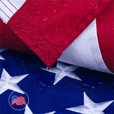 American Flag,Longest Lasting,Embroidered Stars Sewn Stripes, Brass Grommets,Durable Waterproof-Resistant USA Banners for Pat...