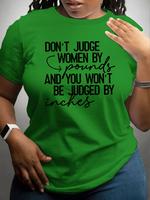 【Plus Size】 Letter Print Round Neck Tee, Fashion Casual Crew Neck Short Sleeve T-shirt for Daily Outdoor Wear, Women Plus...