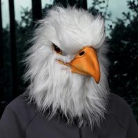 White Eagle Mask Animal Head Cover for Halloween Cosplay Rave Party Realistic Latex Animal Bird Mask Prank Props Accessories ...