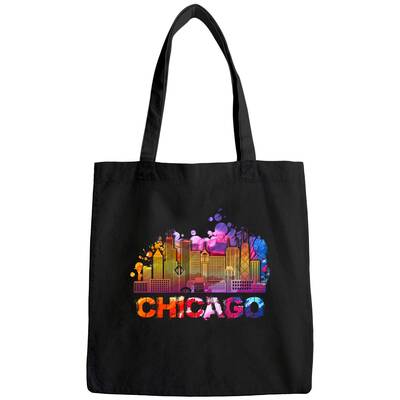 Retro Chicago Illinois Skyline Tote Bag
