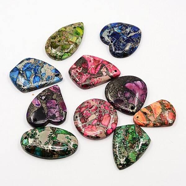 Synthetic Regalite/Imperial Jasper/Sea Sediment Jasper Pendants